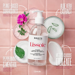 Lissoie Revitalizing Shampoo peppermint freshness cools the scalp during wash.