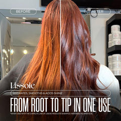 Lissoie Revitalizing Shampoo pour captures cooling peppermint application.