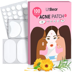 LitBear 8mm acne patch applied to a small blemish for precise coverage and gentle grip