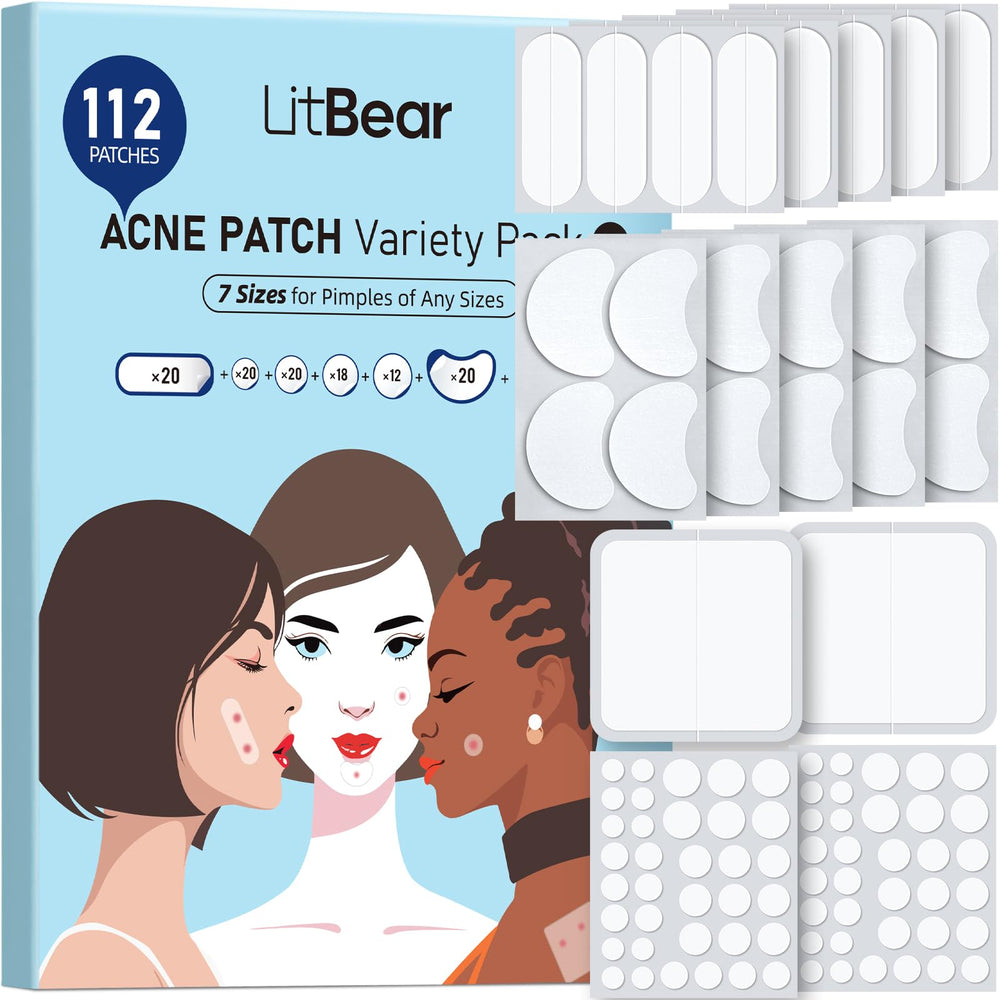 LitBear 8mm pimple patch targets small blemishes discreetly.