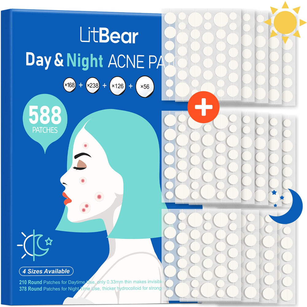 LitBear 8mm acne patch, discreet spot treatment for precise use