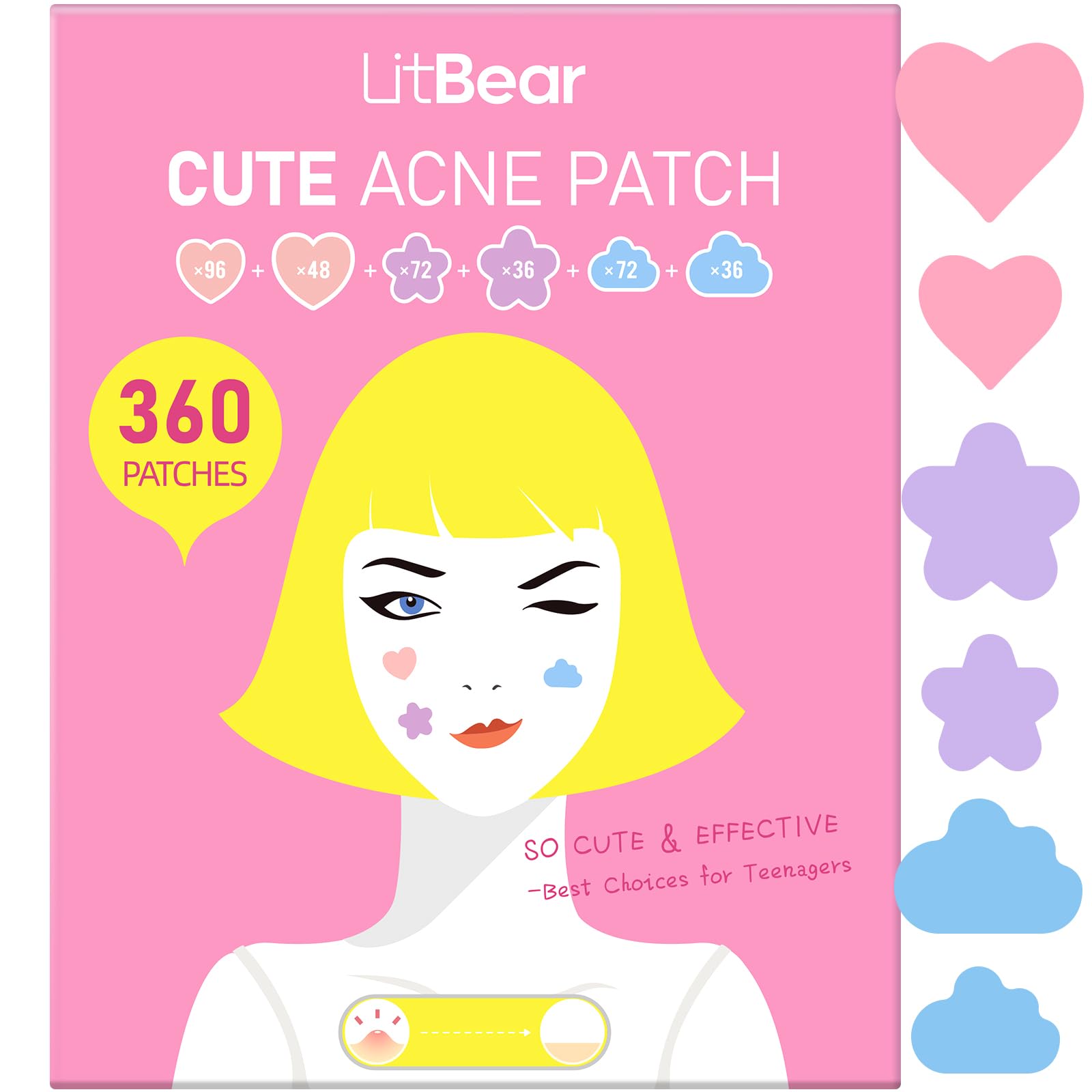 LitBear heart-shaped 10mm patch close-up for discreet absorption and coverage