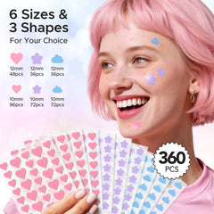 LitBear heart-shaped 12mm patch on skin with secure adhesion