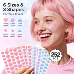 LitBear pink heart 12mm patch adheres gently for comfortable daytime wear.