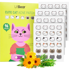 LitBear cat-shaped acne patch on skin for cute, discreet coverage