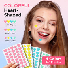 Heart-shaped LitBear patches with colorful design for breakouts
