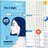 LitBear pimple patches day night pack on skin for discreet blemish care