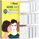 LitBear Pimple Patches applied on the face for discreet protection and fast absorption.