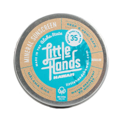 Little Hands Hawaii sunscreen application on skin for even, light coverage.