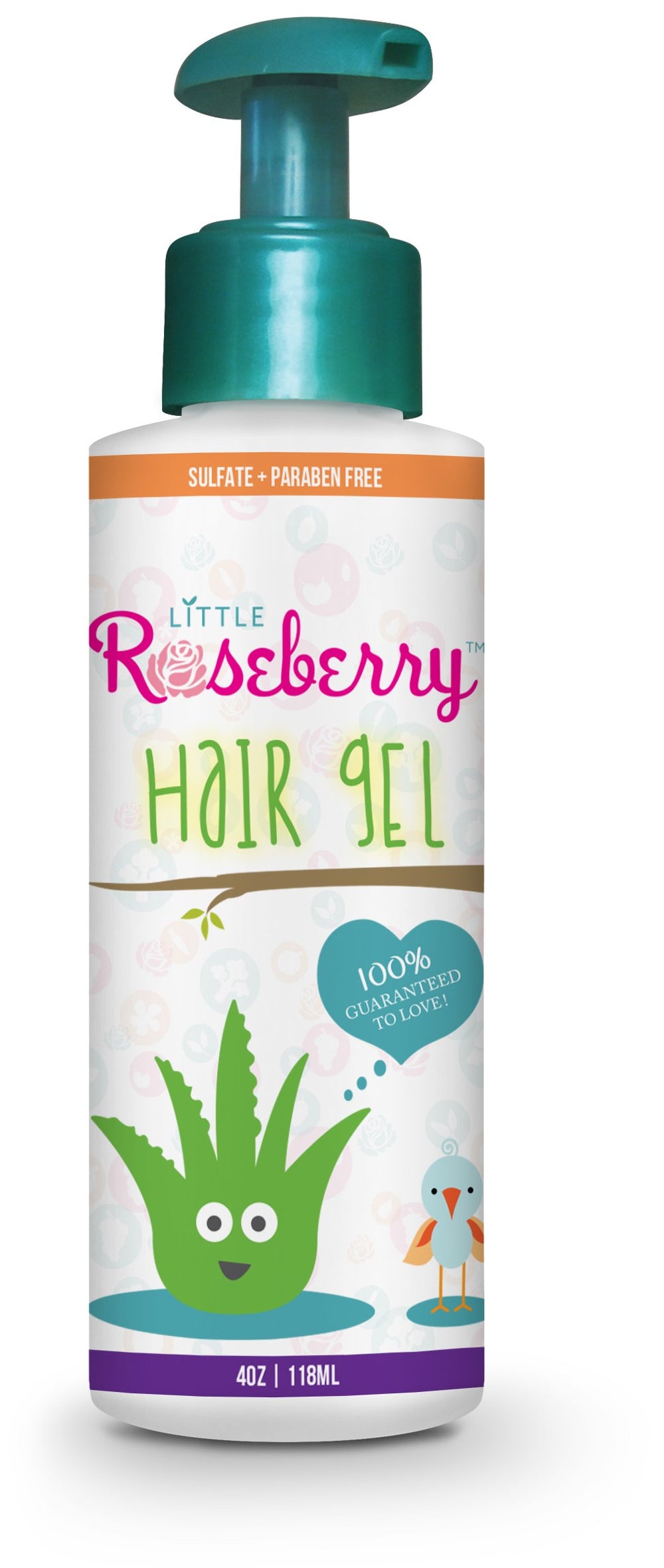 Little Roseberry Hair Gel for Kids bottle shows gentle hold for daily styling.