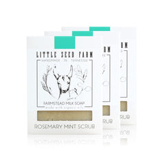 Little Seed Farm goat milk soap rosemary mint bars nourish sensitive skin with gentle exfoliation.