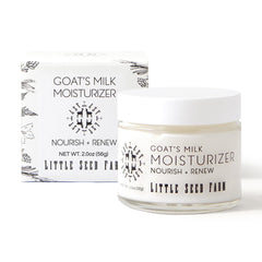 Little Seed Farm goats milk face moisturizer bottle front, offering lightweight hydration.