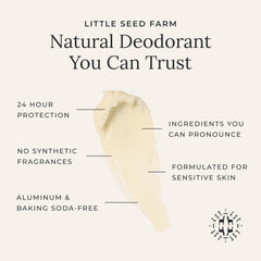 Little Seed Farm wooden scoop in jar suggests easy, clean application.