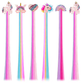 Little World six-pcs hair clips for girls with bows and glitter for daily styling