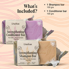 Closeup of LivaClean rice water shampoo bar highlighting cleansing power
