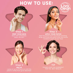 LivaClean pink star patches with strong adhesion for blemish coverage.