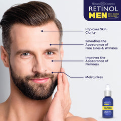 LIVAURA Retinol serum on the bathroom mirror, ready for daily use.