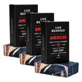 Live Bearded bar soap with charcoal and pumice delivers exfoliation for a deeper clean.