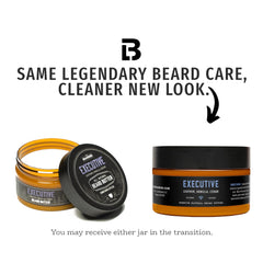 Live Bearded label closeup highlights Cedar Vanilla Executive Scent