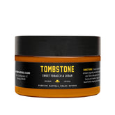 Live Bearded Tombstone-scent beard butter in a 3 oz jar nourishes beard and skin.