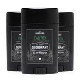 Live Bearded Canyon deodorant stick front view showing long-lasting odor control.