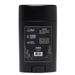 Live Bearded Canyon deodorant stick side view highlighting aluminum-free formula.