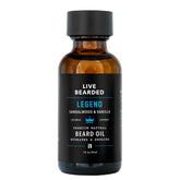 Live Bearded Legend scent beard oil bottle nourishing beard and skin.