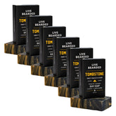 Live Bearded Tombstone bar soap with charcoal and pumice for exfoliating cleanse.