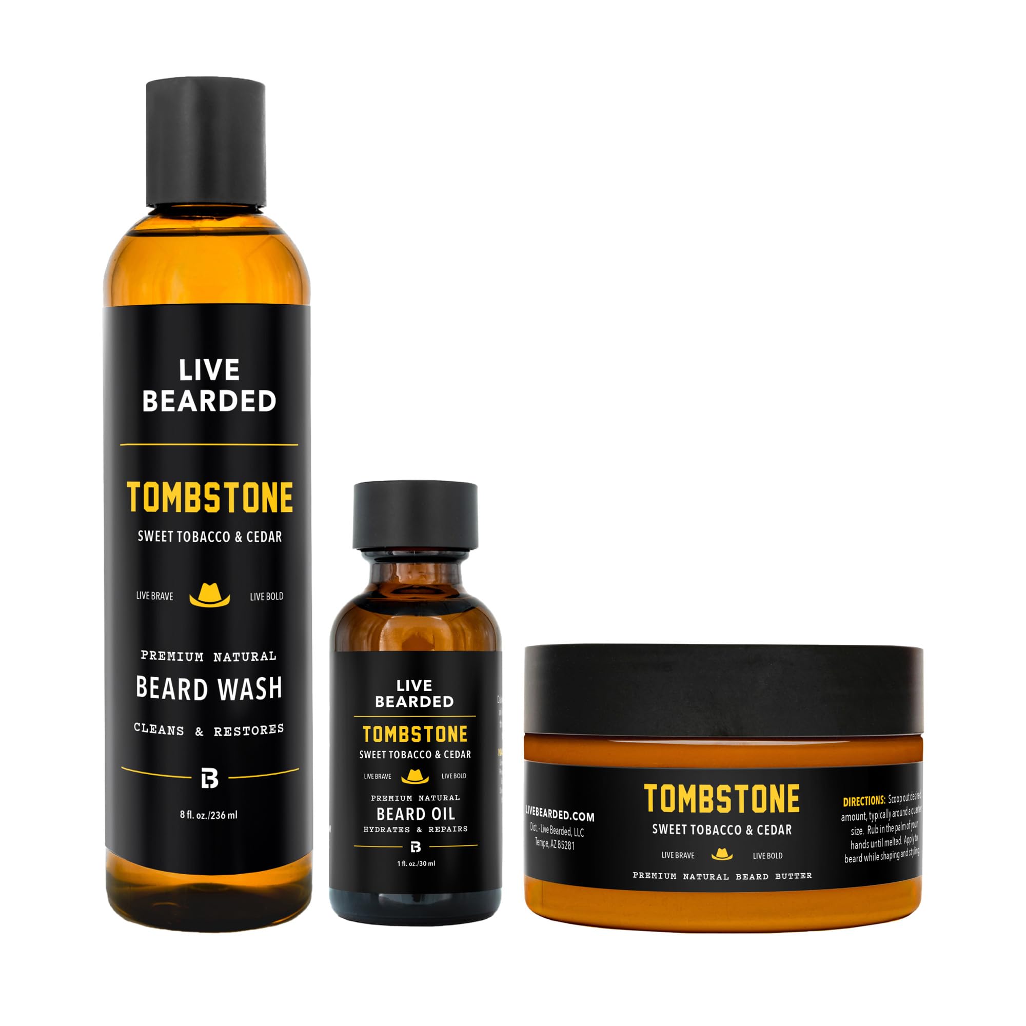 Live Bearded Tombstone wash bottle for gentle daily cleansing of beard and skin