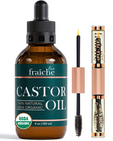 Live Fraiche castor oil bottle for lash and brow nourishment