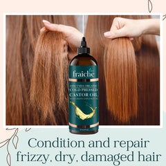 Live Fraiche Castor Oil texture closeup showing rich, nourishing consistency.
