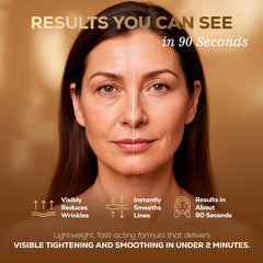 LiveGood Instant Youth eye area application showing temporary puffiness reduction.
