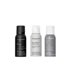 Living Proof travel size dry stylers bundle packshot showcases travel-friendly styling