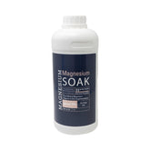 Living the Good Life Naturally magnesium soak pour bottle for soothing skin and relaxation.