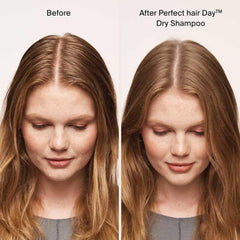 Living Proof Dry Shampoo spray application showing fast root refresh