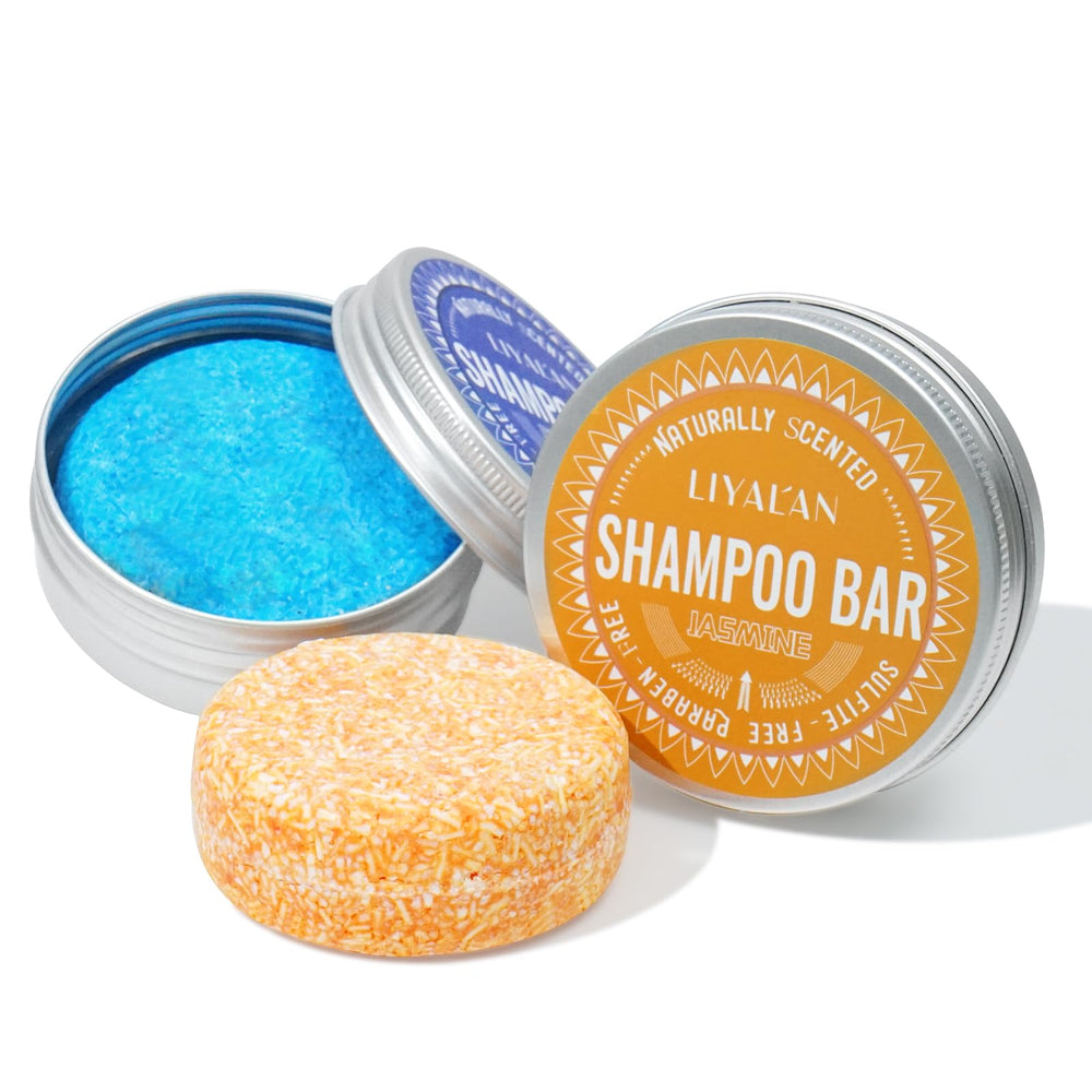 LIYALAN Rosemary Jasmine shampoo bar pack front view for daily cleansing.