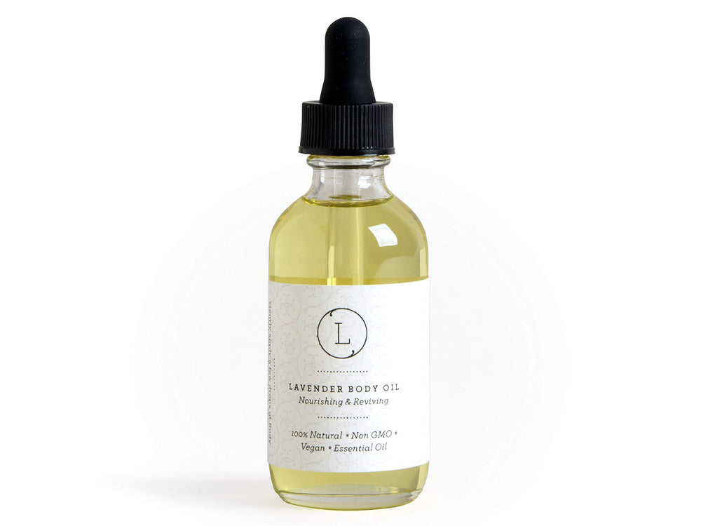 Lizush Lavender Body Oil bottle highlights premium hydration for silky skin