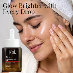 ljork Q-10 Face Oil bottle label focusing on CoQ10 benefits