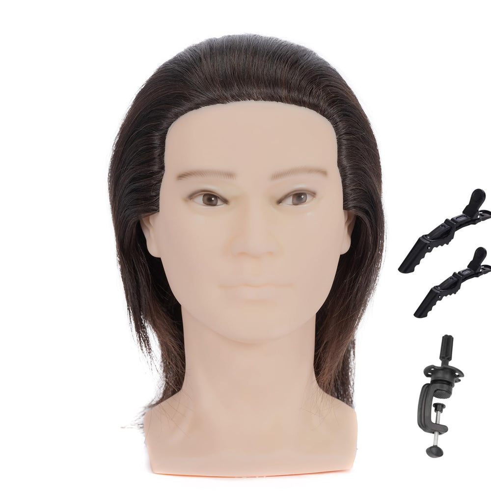 LJSMJF male mannequin head with stand for professional haircut practice.