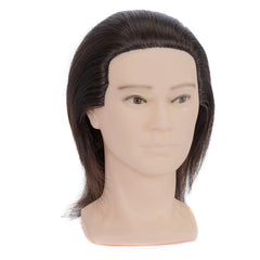 LJSMJF mannequin head with 100% human hair for realistic styling.