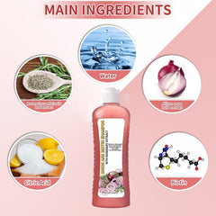 LMDGDS Onion Biotin Rosemary Shampoo ingredients close-up featuring onion and rosemary botanicals for scalp care.