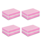 LNAUJS Nail Buffer Block pink top view, portable for travel touch-ups.