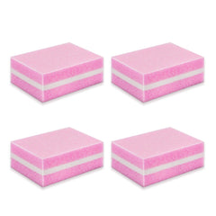 LNAUJS Nail Buffer Block pink top view, portable for travel touch-ups.