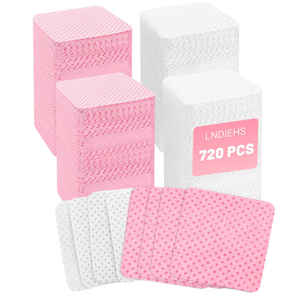 LNDIEHS 720pc nail wipes pack front view for salon and home use.