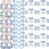 Loanzeg bridesmaid scrunchies in dusty blue for cohesive party gifts.