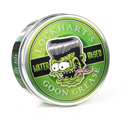 Lockhart’s Goon Grease bottle pour shows easy application and strong hold.