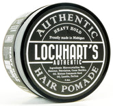 Lockhart's Heavy Hold pomade tin close-up showing rich texture for lasting style