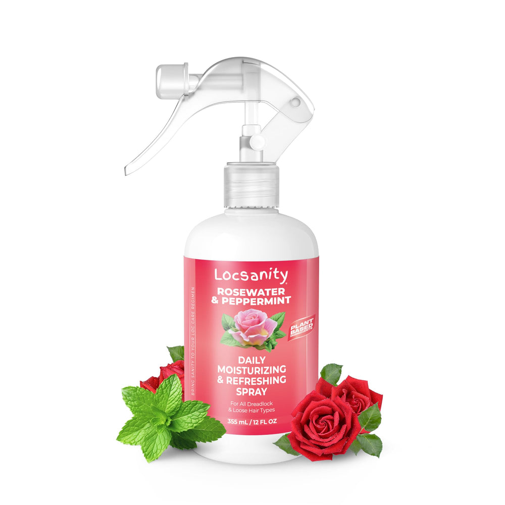 Locsanity rose water peppermint loc spray bottle ready for use