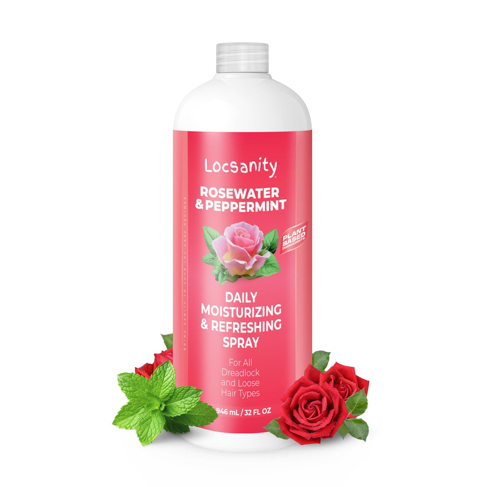 Locsanity Rosewater Peppermint Spray bottle for daily loc hydration