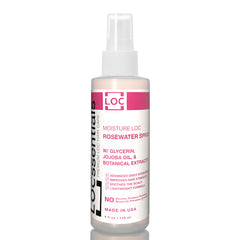 LOCssentials Rose Water Spray bottle delivering portable hydration for locs